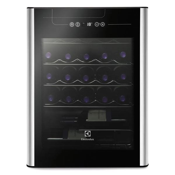 Adega de Vinhos Electrolux 24 Garrafas Porta Preta com Acabamento em Inox (ACS24)